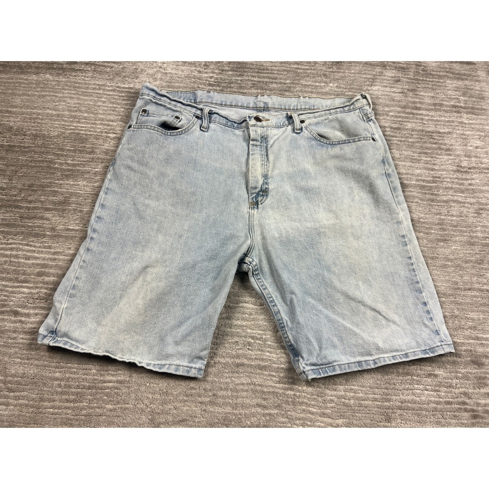 Wrangler Denim Shorts Mens 38 Light Wash 606W4LT Relaxed Fit Cotton Casual